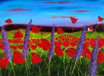 Field of Spring Red Poppies by James Dunbar