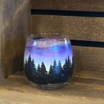 Northern Lights - Red Wine Glass by Kimberly Henry