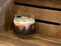 Mountain Range - Red Wine Glass, Metallic Luxe by Kimberly Henry