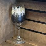 Forest Trees White Wine Glass - Greyscale by Kimberly Henry