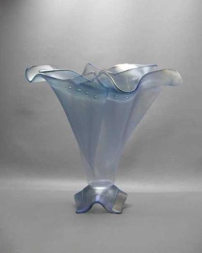 Extra Tall Blue Ice Vase by Jo Ann Syron
