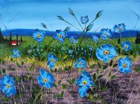 Field of Blue Flax Flowers by James Dunbar