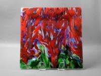 Red Marbelized Plate by Jo Ann Syron