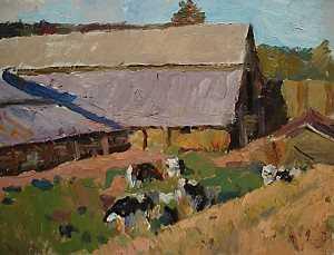 Barns and Cows, Woodland by Oleg Ulitskiy
